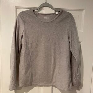 Croft & Barrow Gray Fleece Long Sleeve Crew Neck Sleepwear Top – Small